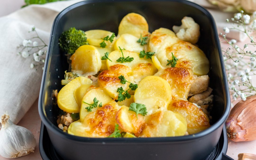 Romige ovenschotel met kip en aardappel